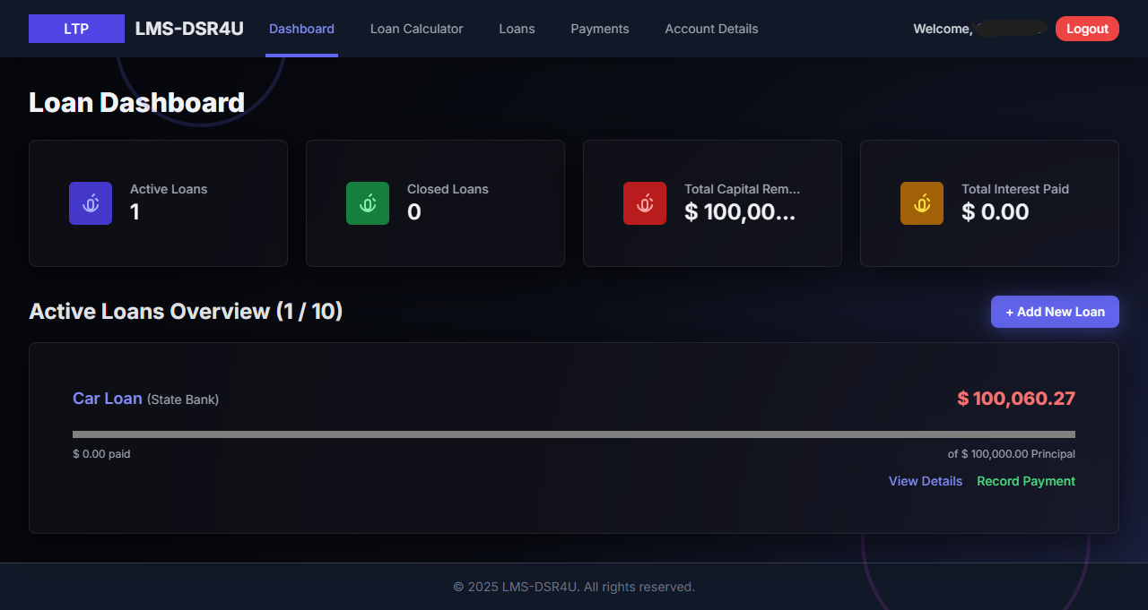 Dashboard Screenshot